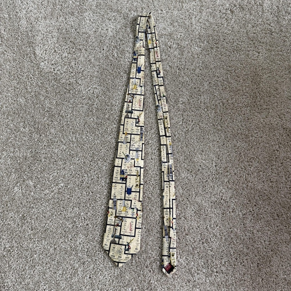 Museum Artifacts Tie Unisex One Size Multicolor Silk Periodic Table Geek
